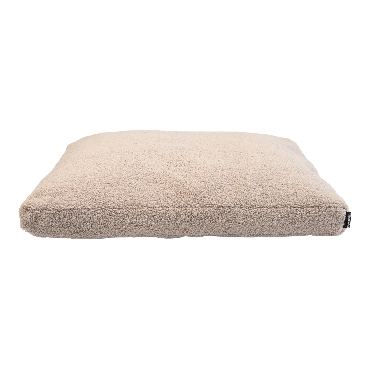 Beige orthopedisch hondenkussen teddy met zachte sherpa stof en nette stiksels voor extra comfort
