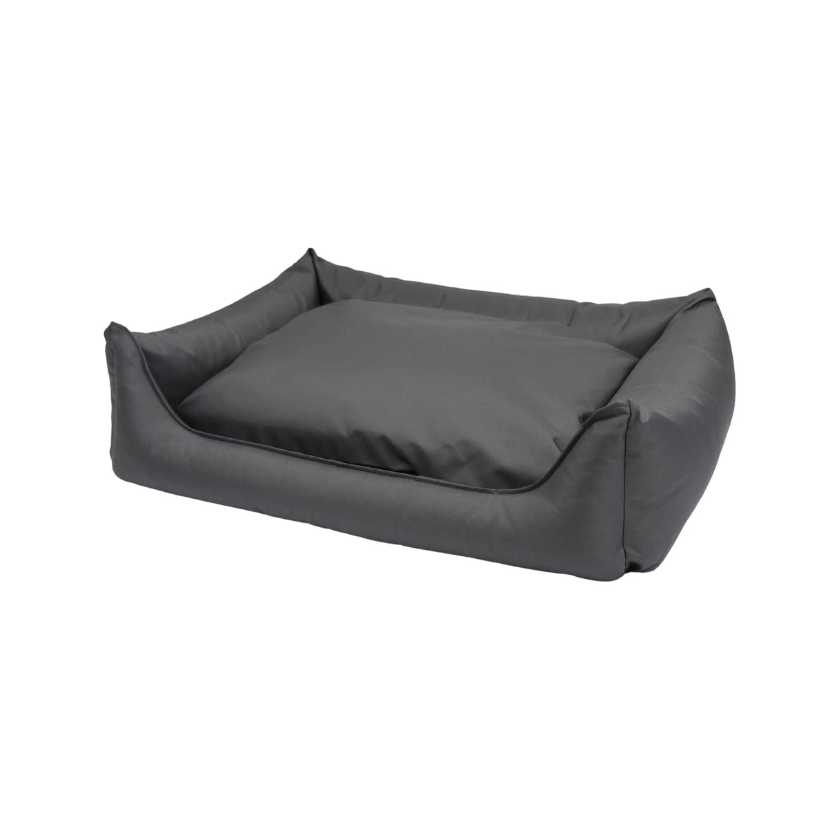 Donkergrijze orthopedische hondenmand bliss met zachte kussens en waterafstotende hoes voor extra comfort