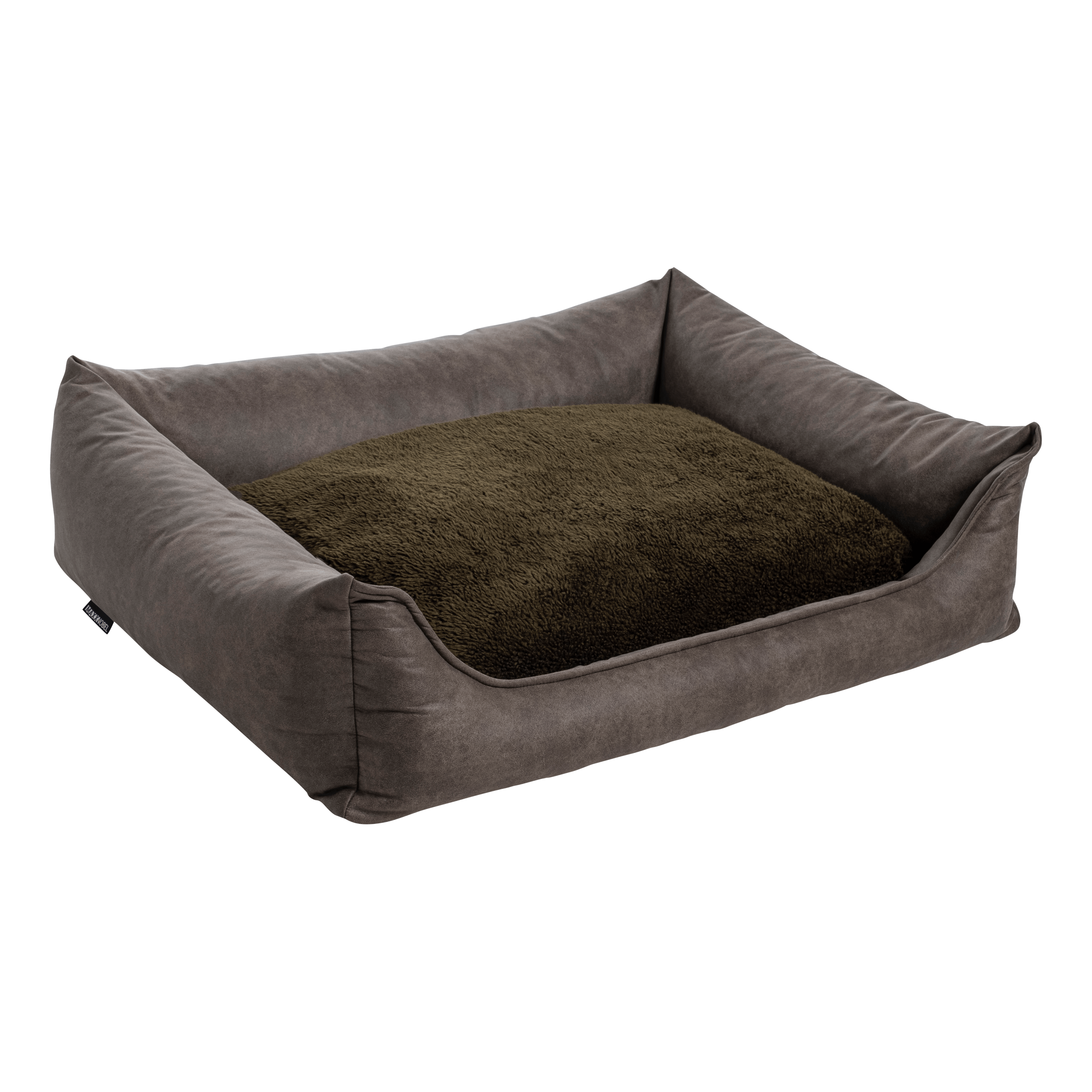 Orthopedische Hondenmand - Lederlook - Olijf - Orthopedische Hondenmand