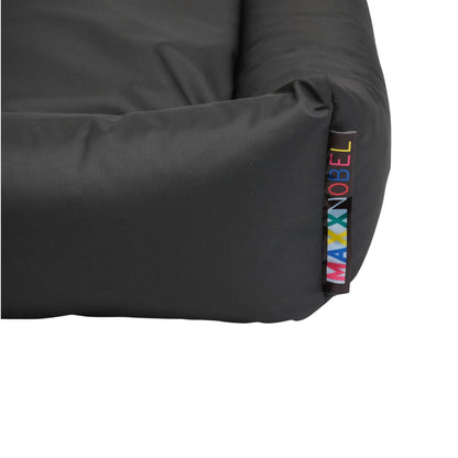 Orthopedische hondenmand bliss met zwarte padding en maxx nobel label en waterafstotende hoes in antraciet