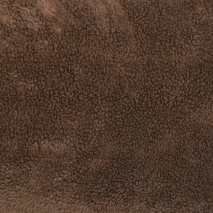 Orthopedische hondenmand met cognac bruine lederlook en zachte, pluche textuur voor optimaal comfort
