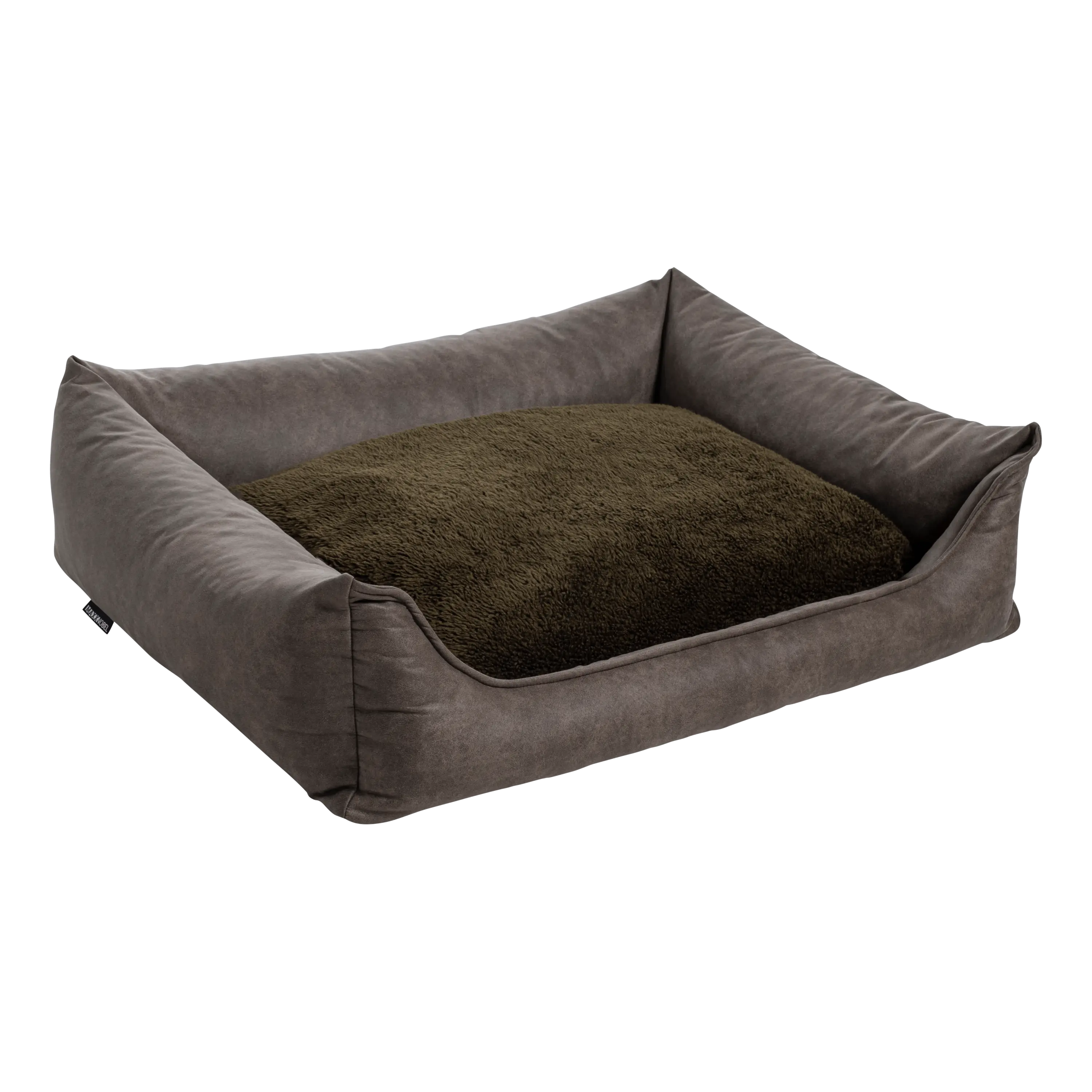 Orthopedische Hondenmand - Lederlook - Olijf - Orthopedische Hondenmand