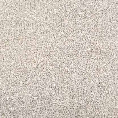 Beige orthopedische hondenmand met zachte teddy stof en een knusse, pluche uitstraling perfect voor je hond