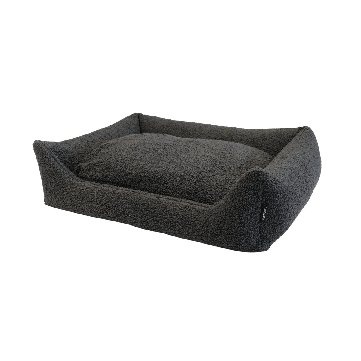 Orthopedische hondenmand teddy grijs met zachte fleece buitenkant en bijpassend kussen voor extra comfort