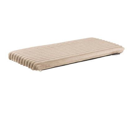 Beige opblaasbaar nova rib matras met geribbelde textuur en ritssluiting voor orthopedische nova rib vensterbankmat