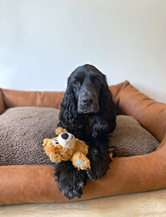 Orthopädisches Hundebett MaxxNobel - Lederoptik - Cognac